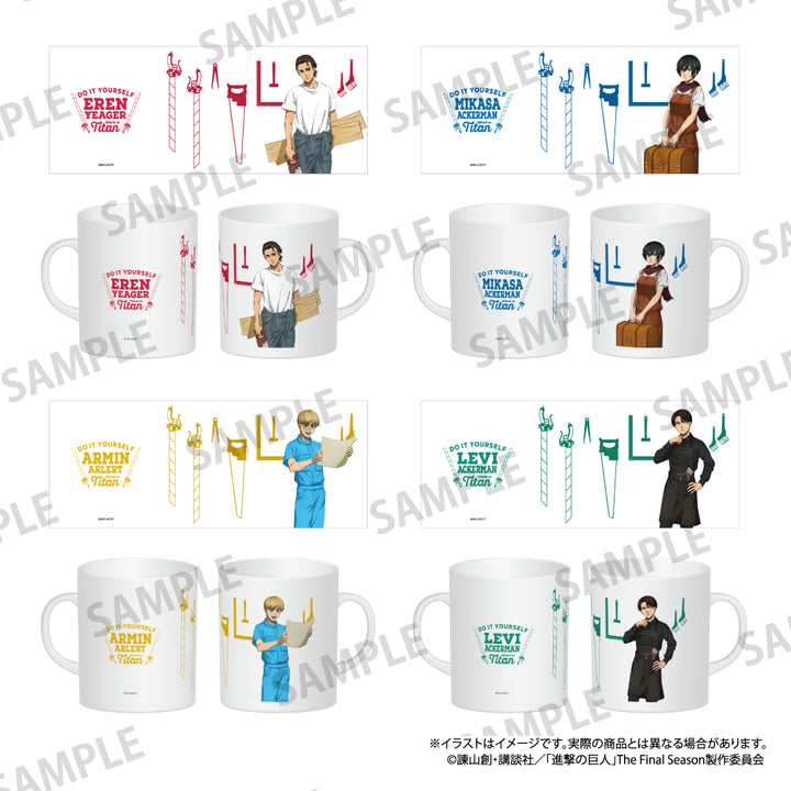 【未使用品】進撃の巨人 リヴァイ メモリアルプレート マグカップ 美品】進撃の巨人 リヴァイ マグカップ マルイ マフラー着用ver.の通販