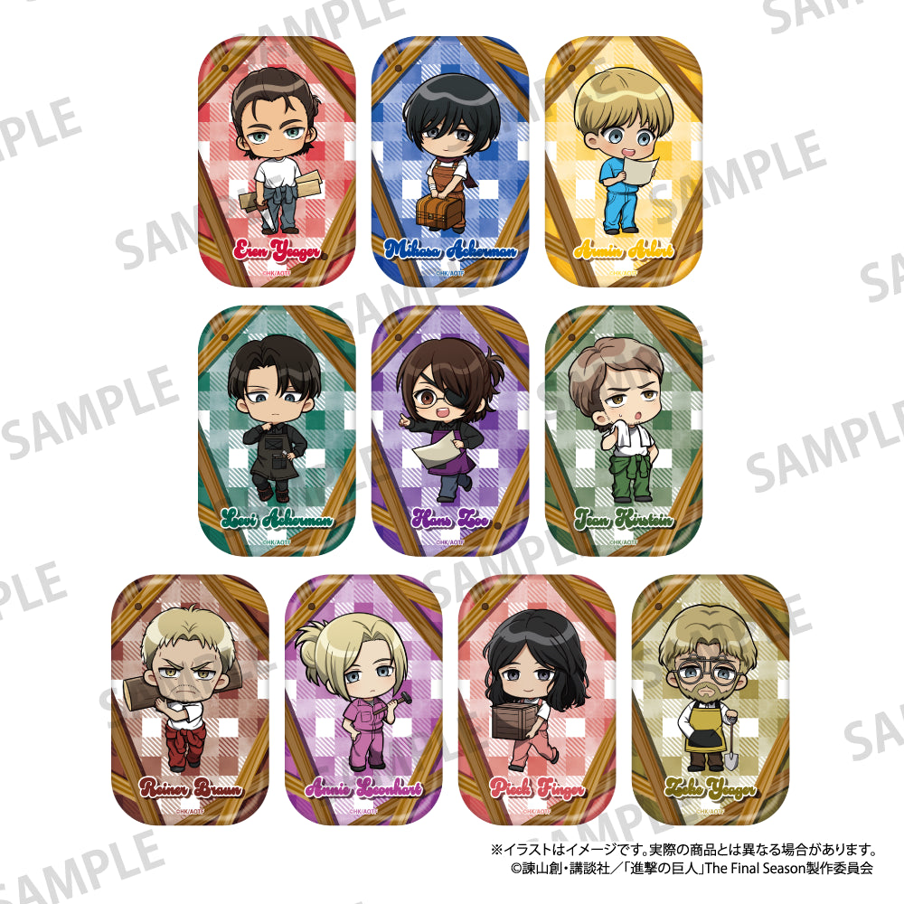 長方形型缶バッジ ライナー・ブラウン(ミニキャラ)(DIY)｜進撃の巨人